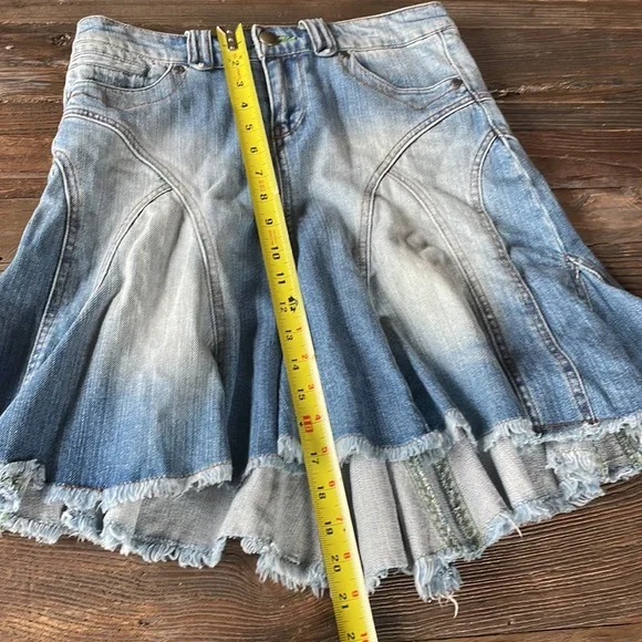 Vintage Havana high-low fit and flare denim skirt EUC size S - Picture 6 of 7